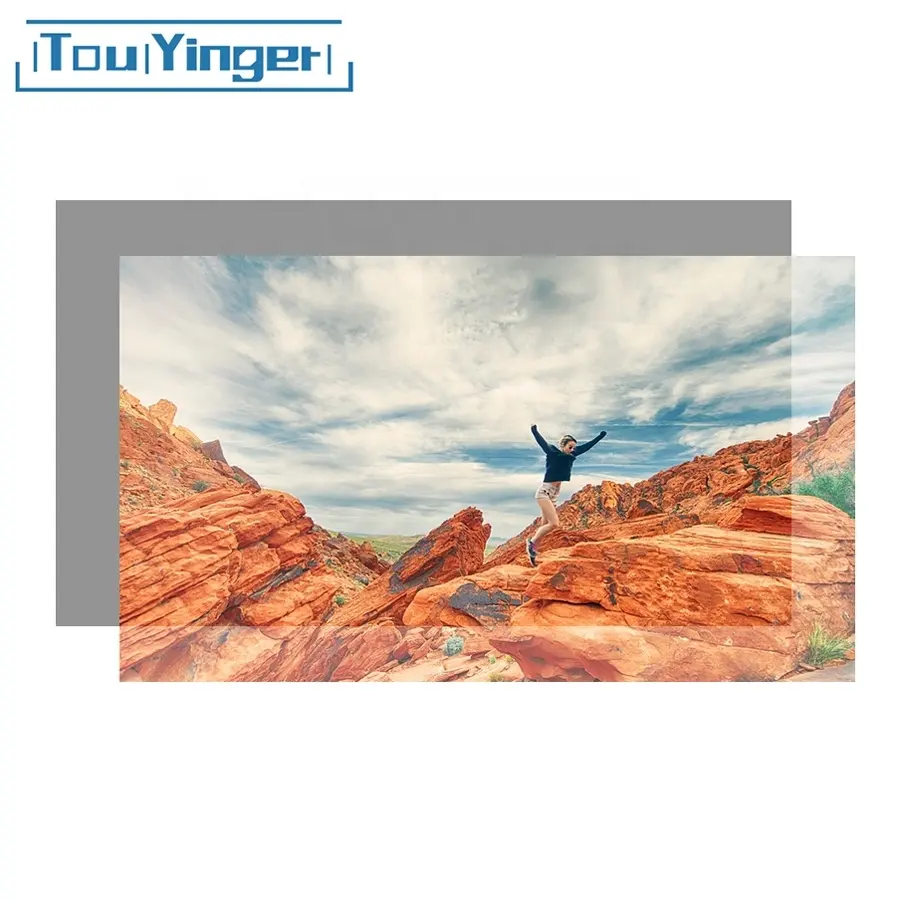 Touyinger 16:9 High Brightness Reflective Projector Screen 60 72 84 100 120 130 inches Fabric Cloth Screen