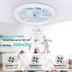 LED <b>Ceiling</b> Fan <b>Light</b>, Modern Imitation Crystal Diamond <b>Remote</b> <b>Control</b>, RGB Color Dimming Ventilation Fan, Home Bedroom Lighting - Product Image 6
