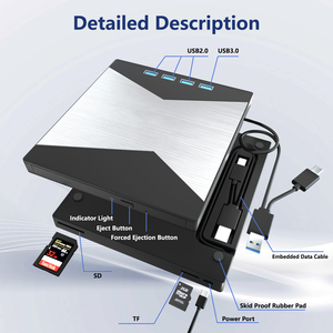 <span class=keywords><strong>Lecteur</strong></span> de <span class=keywords><strong>CD</strong></span>/DVD <span class=keywords><strong>externe</strong></span> pour ordinateur portable <span class=keywords><strong>Lecteur</strong></span> de DVD pour ordinateur portable 8 en 1 <span class=keywords><strong>Graveur</strong></span> de <span class=keywords><strong>CD</strong></span> ultra-fin avec 4 ports USB et 2 emplacements pour cartes TF/SD - Product Image 5