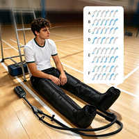 Bottes de massage à compression d'air pour les jambes, six chambres, enveloppement complet, masseur à air, thérapie sportive, récupération musculaire pour athlètes, physiothérapie