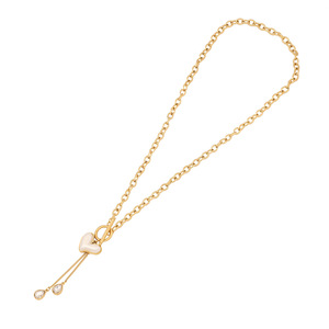 Collar de alma gemela de plástico perla corazón oro sólido Acero inoxidable corazón collar pulsera minimalista amante joyería corazones borla - Product Image 5