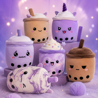 Op maat gemaakte Boba Tea Pluche Kussen Zachte Bubble Milk Tea Kussen voor Huisdecoratie Cadeausets Retail en Feestdagenpromoties