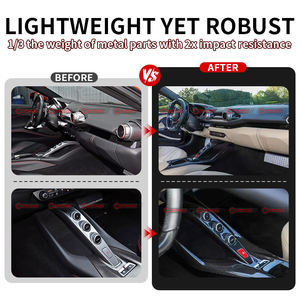 Kit Interior de Fibra de Carbono Seca Estilo OME para Auto, Botones de Control Central para Ferrari 812 - Product Image 2