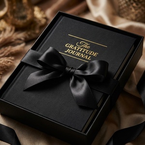 Diario della Gratitudine di Lusso A5 con Nastro e Confezione Regalo, Copertina in Lino, Agenda per Mindfulness e Cura Quotidiana di Sé Stessi - Product Image 1