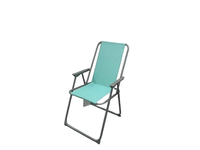 Chaise de plage pliable légère en acier pour l'extérieur avec pieds en forme de corne, chaise pliante en métal pour le camping