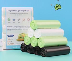 Sac poubelle compostable écologique 19x21 à soufflets avec logo personnalisé, impression en gravure sur plastique PE pour produits ménagers, sans odeur - Product Image 2