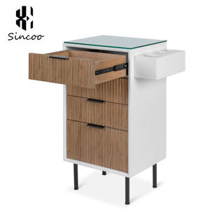 Modern Durable Hair Salon <b>Trolley</b> Cart MDF Modular Workstation Mirror Styling Station Freely Combinable Easy Moving <b>Tool</b> cabinet - Product Image 3