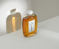 En stock 250ml 500ml carré plat brassage à froid café kombucha bière boissons bouteille en verre avec bouchon à vis blanc pour boisson jus