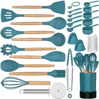 Vente en gros de gadgets de cuisine cuillère en silicone spatule ensemble d'ustensiles de cuisine ensemble d'ustensiles de cuisine en silicone avec support