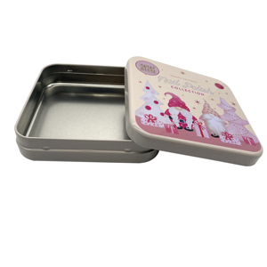 hot sale christmas design square tin box candy biscuit storage metal tin box christmas containers