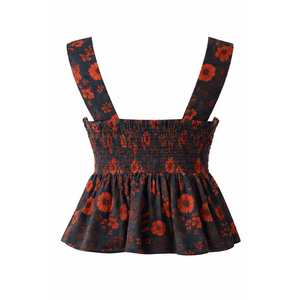 Blusa de Tirantes con Estampado y Dobladillo Acampanado para Mujer, 100% Algodón, Ligera, Transpirable, Ecológica, Fabricante OEM al por Mayor - Product Image 4