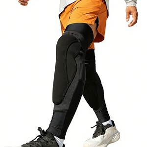 Protège-tibias de football souple à compression sportive, protège-tibias de VTT avec coussin en nid d'abeille en éponge pour le football - Product Image 4