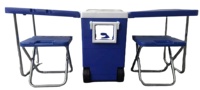 Ensemble table et glacière pliante TR-28L pour pique-nique en extérieur avec chariot