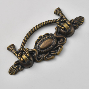 Antique Chinese Style Furniture Handle Oval Zinc Alloy Drawer Pull Decorative <b>Cabinet</b> Hardware Bronze <b>Gold</b> Finish Durable Design - Product Image 2