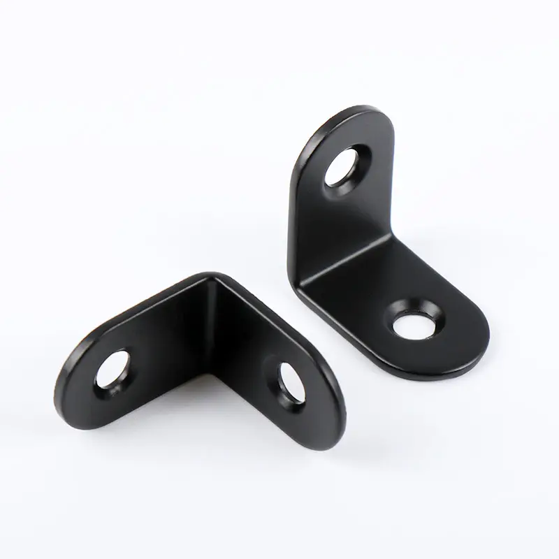 Support d'angle en acier noir, accessoire de 2 pièces, 90 degrés, pour meubles