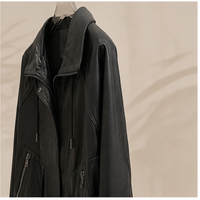 Veste Courte Femme en Cuir de Mouton Véritable, Col Revers, Fermeture Éclair et Boutons Pression, Ourlet à Cordon, Style Vintage