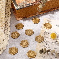 Individuelle Dekoration 3D Wachs Siegel Stempel Etikett handgefertigt Champagner Gold Vielen Dank Wachsaufkleber