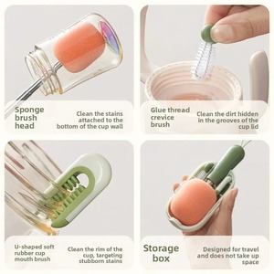 <b>Bottle</b> Cleaning <b>Brush</b> Long Handle <b>Bottle</b> <b>Brush</b> 3 In 1 Multifunctional Sponge <b>Bottle</b> <b>Brush</b> With <b>Bottle</b> Cleaner <b>Brush</b> - Product Image 4