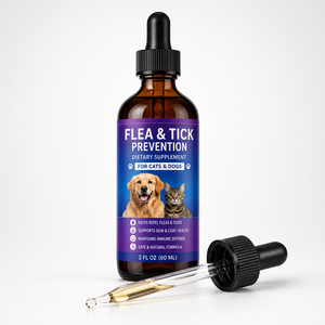 Gouttes de défense pour animaux de compagnie à formule personnalisée - Supplément liquide <span class=keywords><strong>anti</strong></span>-<span class=keywords><strong>puces</strong></span> pour chiens seniors - Soin liquide botanique certifié GMP pour la peau - Product Image 1