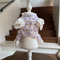Robe d'été à imprimé floral, vêtements de créateur pour chien, gilet décontracté pour chat, vêtements pour animaux de compagnie Kawaii Lolita, vêtements de luxe pour animaux de compagnie, livraison rapide