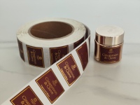 Étiquettes adhésives autocollantes avec logo doré, étiquettes adhésives imperméables, étiquettes en vinyle avec logo, emballage avec logo doré, étiquettes adhésives en feuille d'or