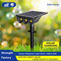 JIANGYU Grosir Profesional Lampu Taman Tenaga Surya 3LED untuk Dekorasi Taman dan Halaman Rumput