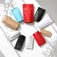 Sacs à café en aluminium à prix d'usine avec valve unidirectionnelle, fermeture éclair refermable, format stand-up 1kg pour lait/gelée/vente en gros