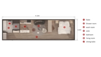 Cabine de villégiature modulaire préfabriquée en acier, hôtel-capsule avec 2 chambres, construction écologique en panneaux sandwich