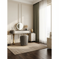 Ensemble coiffeuse moderne en bois massif extensible avec miroir LED éclairé, idéal pour appartement et chambre à coucher – Vente directe usine