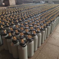 Bouteille de gaz portable ISO9809 TPED 150 bar 5L pour oxygène, argon, hydrogène, hélium, acétylène, CO2, CO avec bouchon de valve et poignée