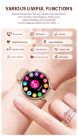 Smartwatch SV02 con Display HD da 1,3 Pollici, Chiamate BT, Monitoraggio Salute Femminile, Fitness, Impermeabile, Tracciamento del Sonno