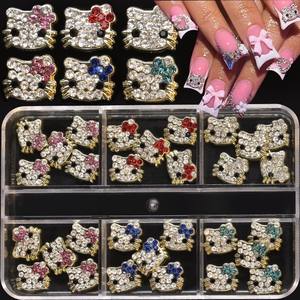 Accesorios de <span class=keywords><strong>Uñas</strong></span> 3D de <span class=keywords><strong>Hello</strong></span> <span class=keywords><strong>Kitty</strong></span>, Lindas Decoraciones de <span class=keywords><strong>Uñas</strong></span> con Pedrería de Resina de Dibujos Animados, Adornos de <span class=keywords><strong>Uñas</strong></span> con Lazo de Gato KT para Manicura DIY - Product Image 1