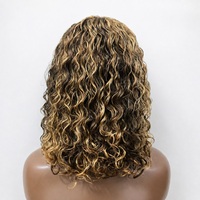 Perruque Lace Front Cheveux Humains Bouclés et Volumineux P4/27, 14 Pouces, 13x6 HD Transparente, Sans Colle, Pré-Pluckée avec Baby Hair pour Femme