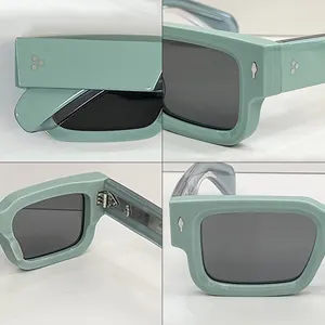 2024 Новые квадратные градиентные солнцезащитные очки Uv400 Модные оранжево-желтые линзы очки с индивидуальным логотипом в небольшой оправе женские очки