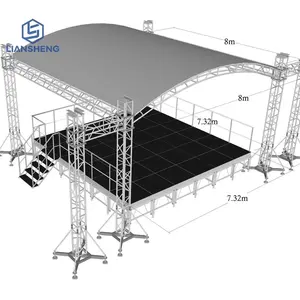 Venta caliente techo de arco/armazón de fondo de armazón de aluminio redondo para gran evento de concierto de exposición
