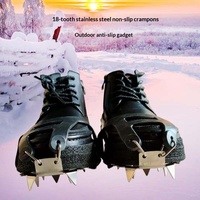 Crampons antidérapants pour la neige, 18 dents, en acier inoxydable, légers, pour l'escalade sur glace et crampons de protection