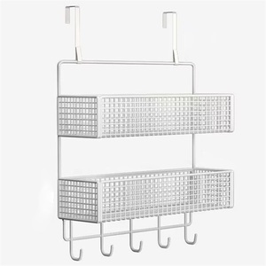 Modern Double Tier Stainless Steel Wall Mounted Shower Room <b>Racks</b> Punch-Free Bathroom Towel Storage <b>Racks</b> with Glass Doors - Product Image 1