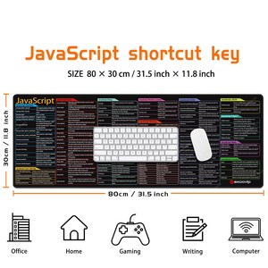 แผ่นรองเมาส์เกมมิ่งขนาด XL พร้อมปุ่มลัด <span class=keywords><strong>JavaScript</strong></span> แผ่นรองคีย์บอร์ดกันลื่น ขอบเย็บอย่างดี มีสินค้าพร้อมส่ง - Product Image 5
