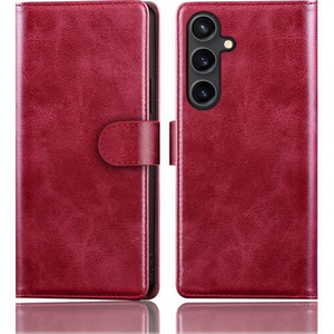 Étui de téléphone pliable en cuir artificiel de luxe, résistant aux chocs, pour S24 FE, avec porte-cartes de crédit - Product Image 1