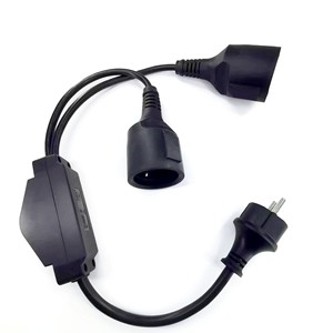 ปลั๊กยูโรพาวเวอร์พร้อมเต้ารับ 2 ช่อง IP44 กันน้ำ 230V มาตรฐานการต่อสายดิน วัสดุพลาสติก - Product Image 2