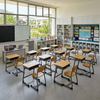 Offre Spéciale – Ensemble Bureau et Chaise Individuels pour Étudiant, Moderne, avec Cadre en Acier en U Réglable et Tiroirs de Rangement – Vente Directe Usine