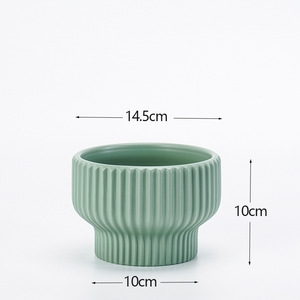 Pot de fleurs en céramique émaillée à rayures blanches, style campagnard, pour <span class=keywords><strong>jardin</strong></span> d'intérieur, planteur d'orchidées, pépinière, usage <span class=keywords><strong>extérieur</strong></span>, <span class=keywords><strong>idée</strong></span> <span class=keywords><strong>cadeau</strong></span> parfaite - Product Image 6