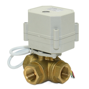 Prix usine Tonhe DN20 3/4 "pouces 3 voies L Port 220V robinet à tournant sphérique en laiton actionné électrique - Product Image 1