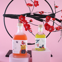 Bouteille en verre vide personnalisée, carrée, mate, 300 ml, avec bouchon en liège, pour gravure et sérigraphie, idéale pour jus de fruits, vin, tequila, liqueurs et autres boissons.