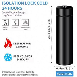 Bouteille isotherme intelligente en acier inoxydable avec logo personnalisé, cadeau promotionnel pour entreprise, isolation sous vide 12-24h chaud/froid - Product Image 2