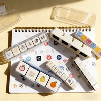 Ensemble de tampons en caoutchouc multifonction 6 en 1, auto-encreurs, pour loisirs créatifs, scrapbooking, journalisation