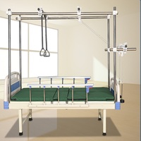 Lit de récupération orthopédique manuel multifonctionnel en acier inoxydable avec manivelles pour soins à domicile et traction, garantie 2 ans