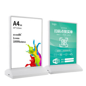 Boîte à lumière LED rectangle double face Rechargeable Desktop Menu Poster Frame for Bar Companies Hôpitaux for Buildings Home <span class=keywords><strong>Car</strong></span> - Product Image 3