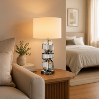 Lampe de bureau LED réglable en cristal fumé, design moderne et élégant, haut de gamme, pour salon, chambre, canapé, bureau, salle de thé