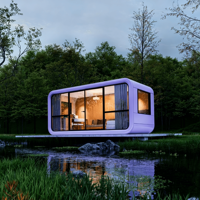 Conteneur de bureau habitable personnalisé de 20 pieds ou 40 pieds, type Apple Cabin, avec structure en acier préfabriquée